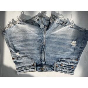 Lucky Brand Womens High Rise Distressed Denim Cut Off Shorts Light Wash Blue 29